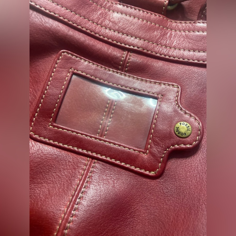 FOSSIL Red Leather SMALL Backpack - Picture 8 of 10